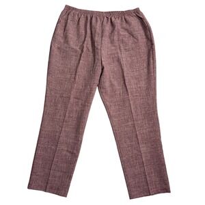 Blair Women's Size 24W Elastic Waist Pants Burgundy Straight Leg Vintage